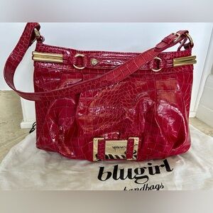 Blugirl red patented leather handbag